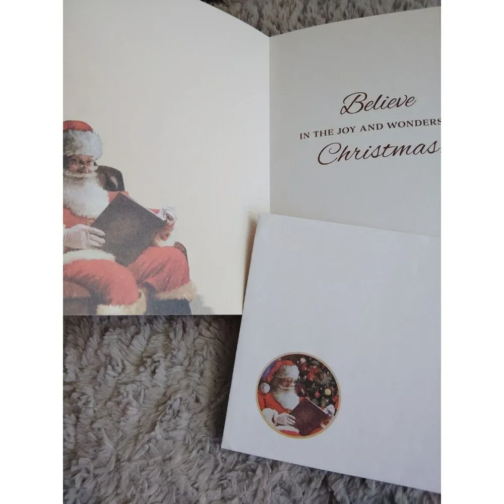 Lot of 5 Vintage Unique Festive Christmas Cards w/ Matching Envelope 5x7